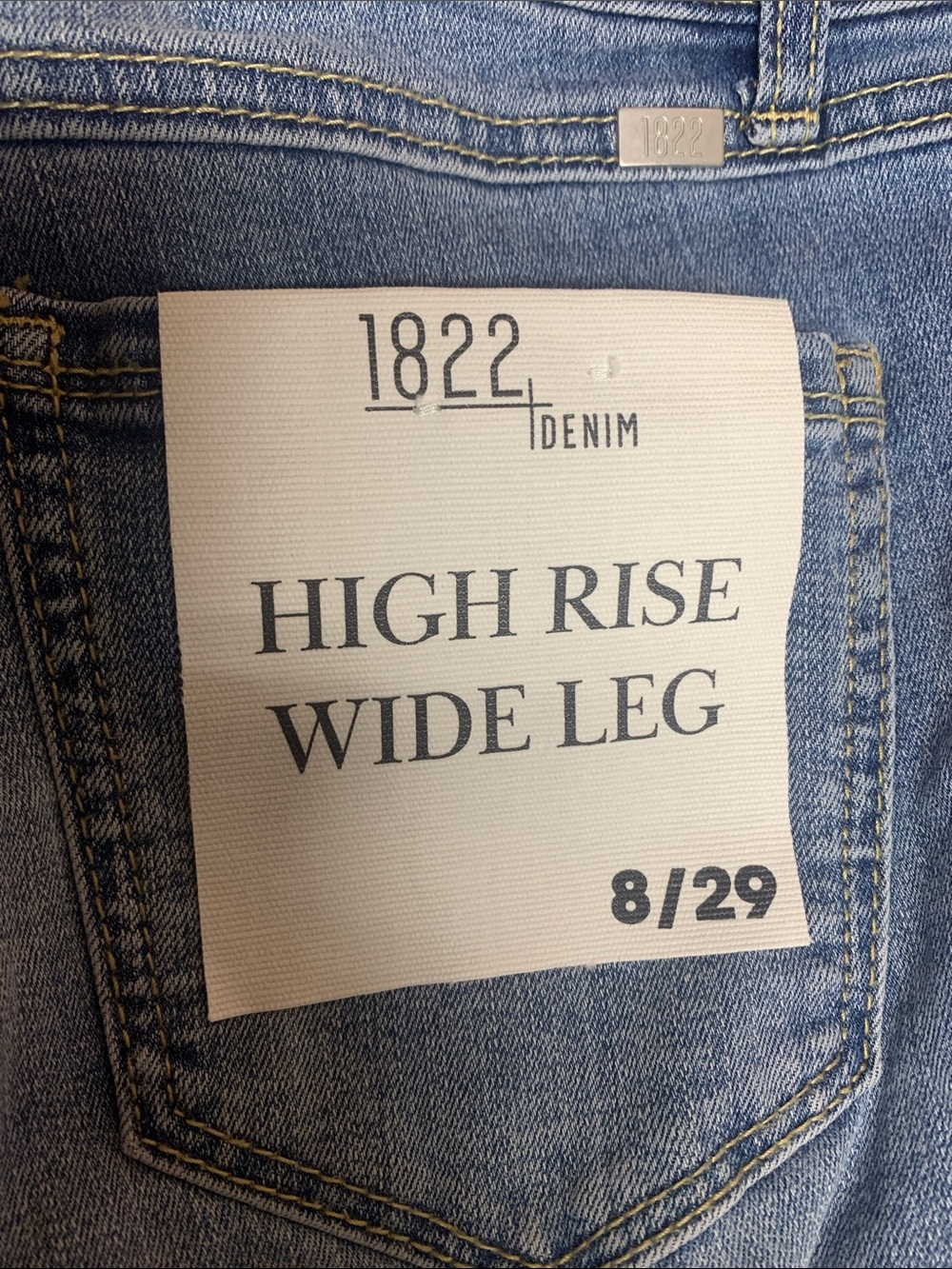NEW 1822 Denim High Rise Wide Leg Sloane Jeans - Medium Blue Size 8 29 - Picture 3 of 6